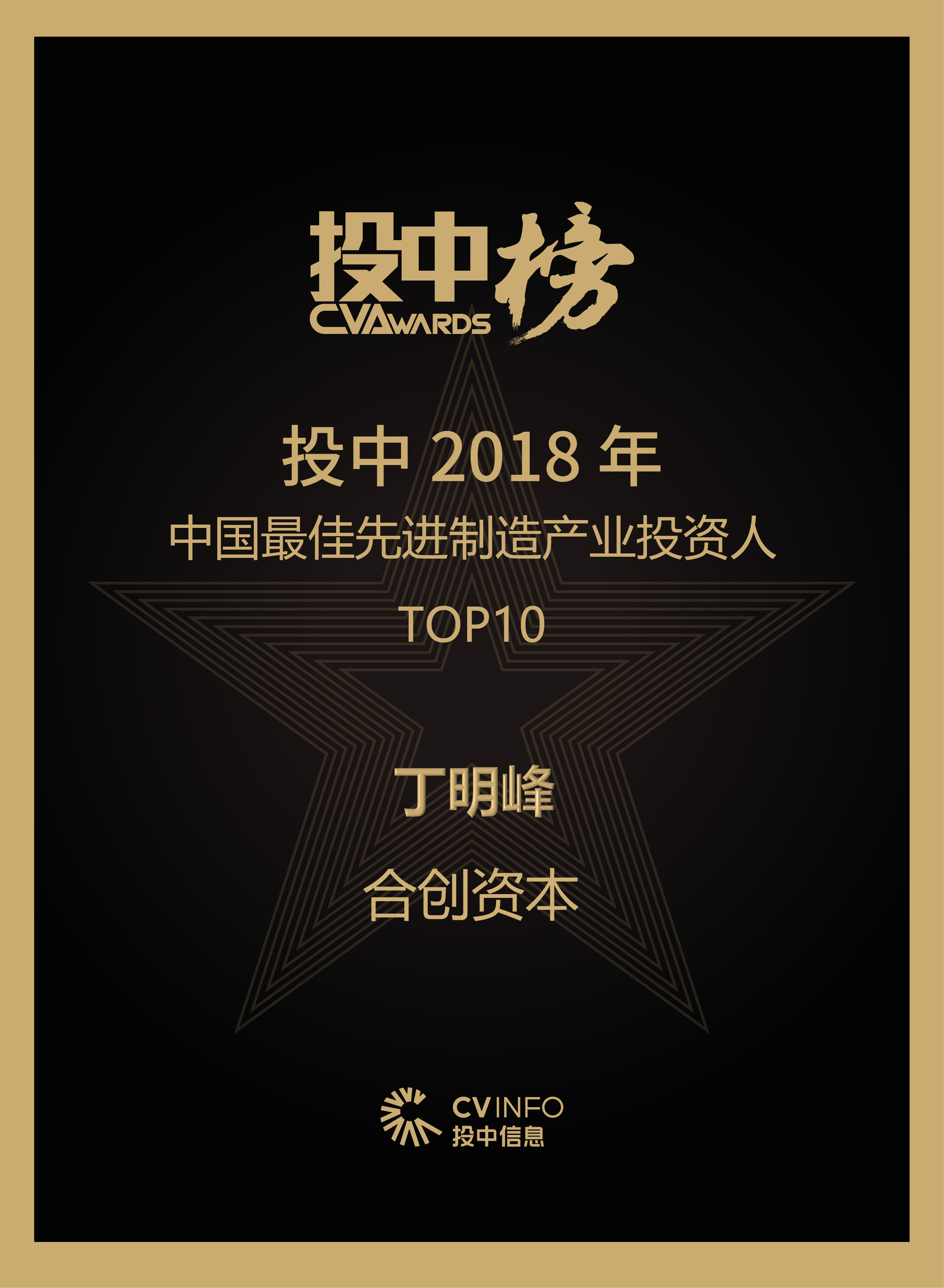 合創(chuàng)捷報(bào) | 合創(chuàng)資本董事長(zhǎng)丁明峰榮登“投中2018年中國(guó)最佳先進(jìn)制造產(chǎn)業(yè)投資人TOP10”榜單